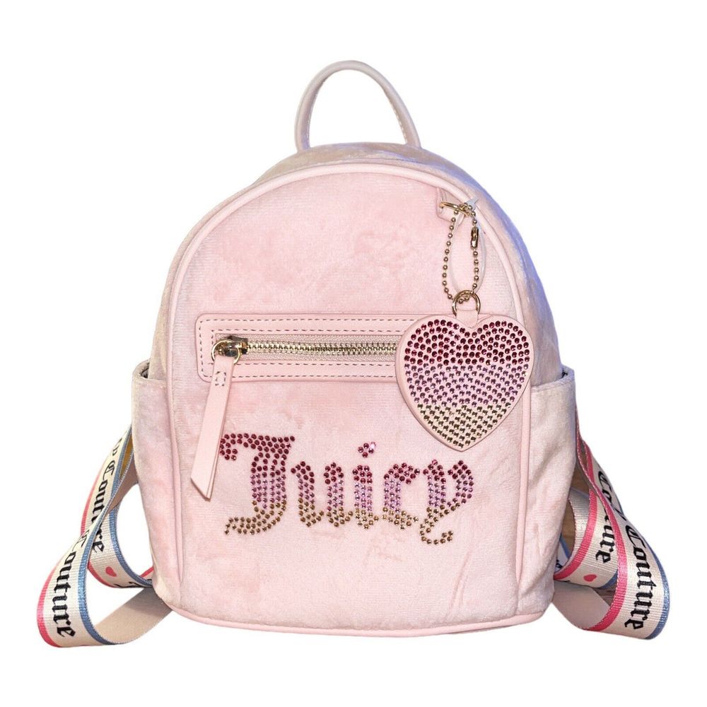 Juicy Couture Pink Clay Rainbow Juicy Backpack Velour TikTok Viral NWT & HTF